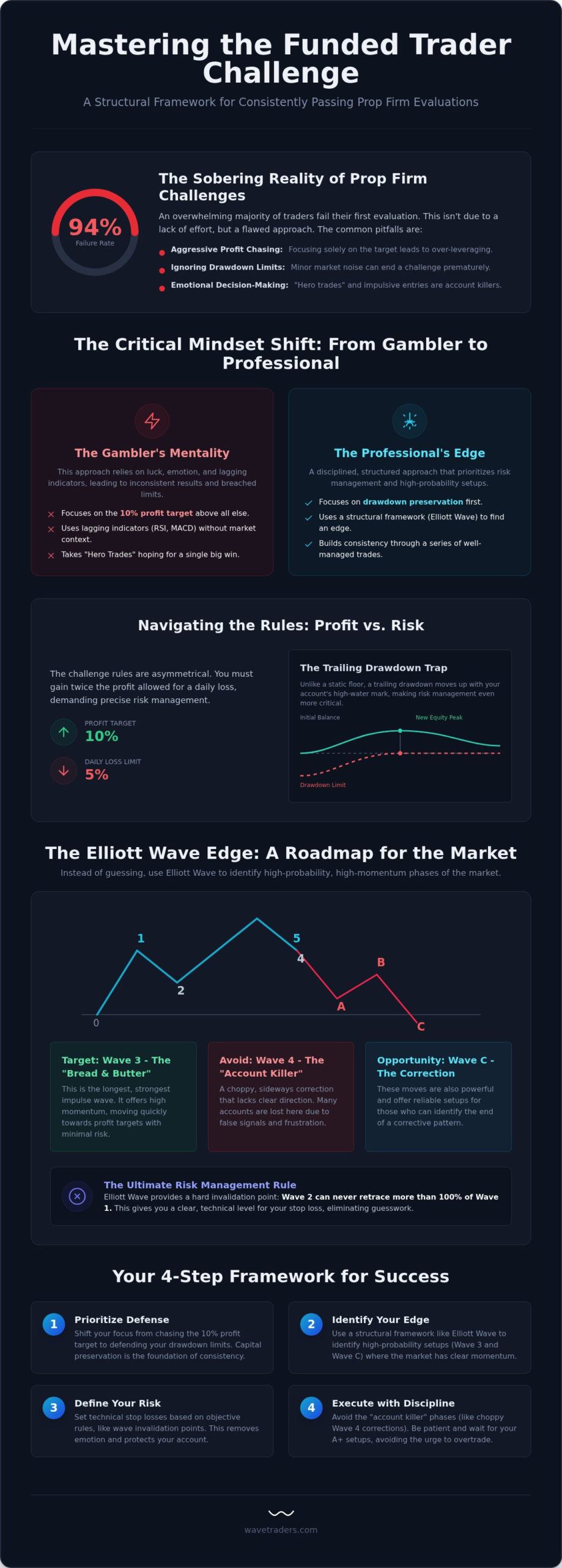 How to Pass a Funded Trader Challenge: The Elliott Wave Strategy for 2026